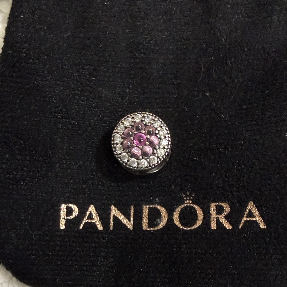 Pandora Silver and Purple Charm